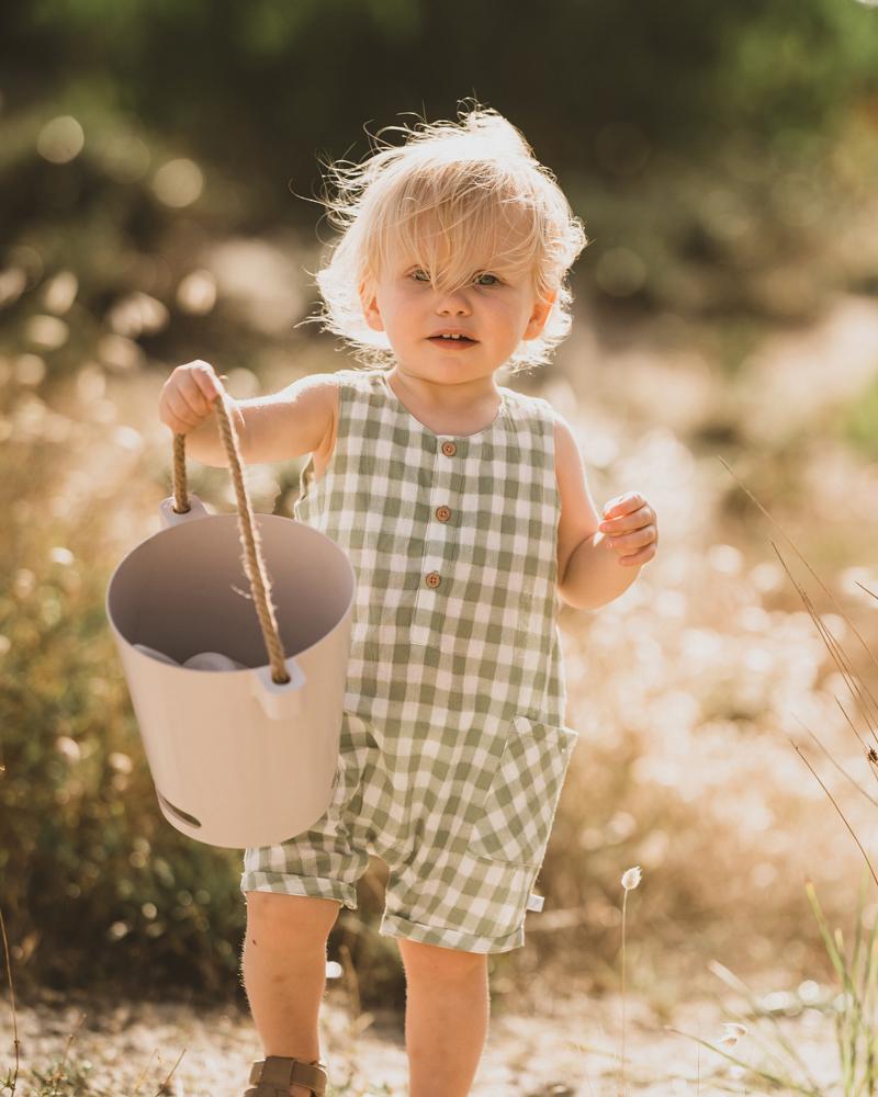 Baby boy gingham store romper