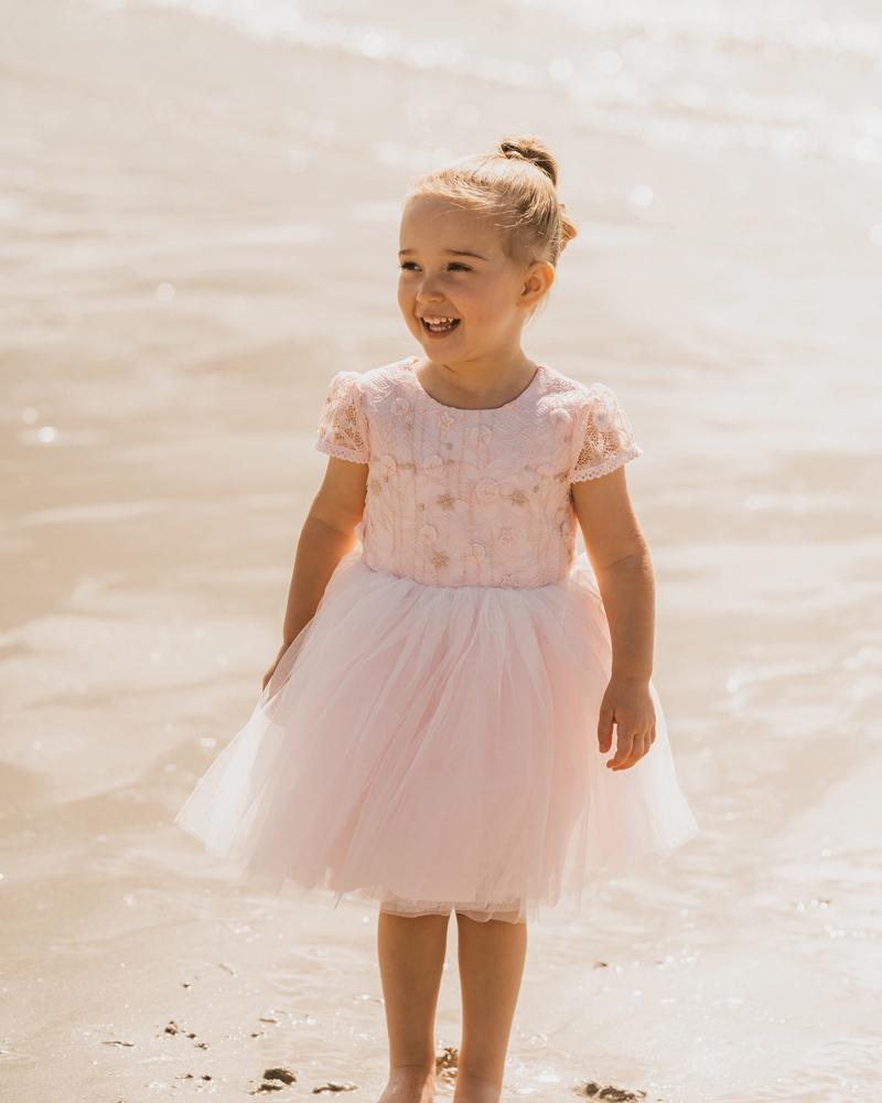 Lace bodice 2024 flower girl dress